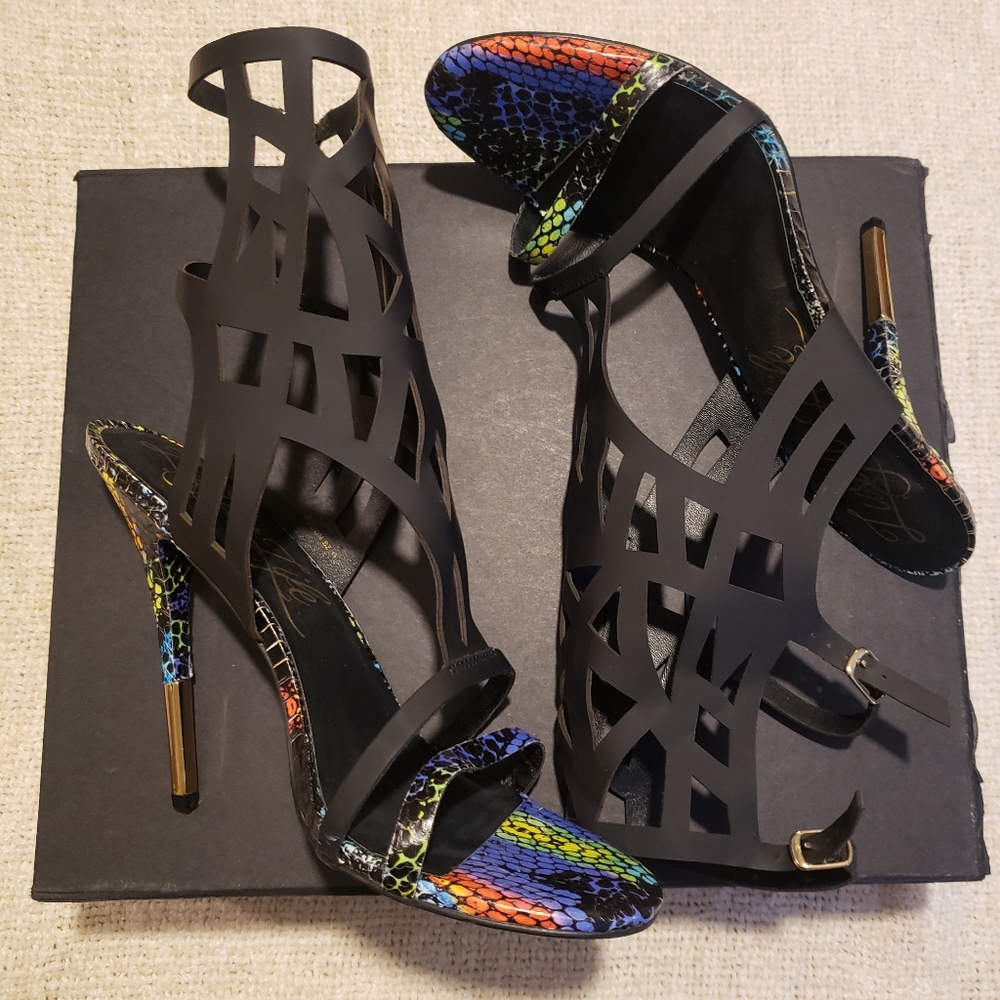 Lust For Life Snake Skin Cut Out Heels